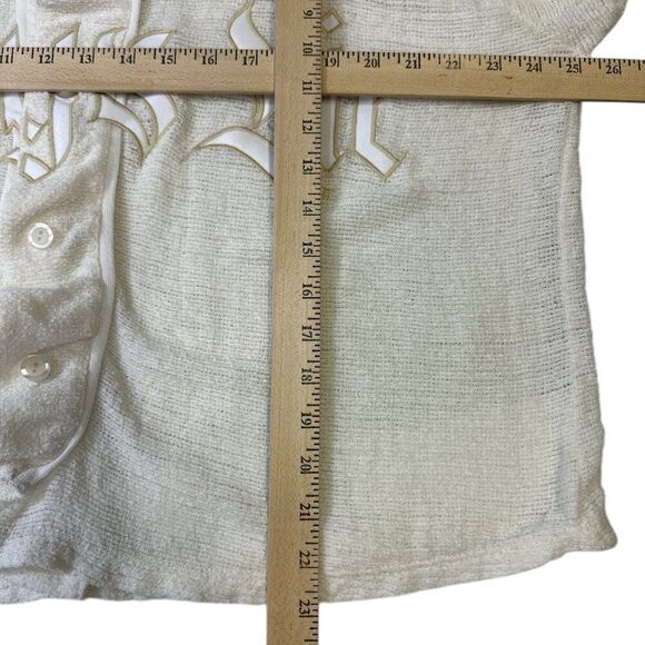 Boys Lie Baseball Jersey Top Button Down Embroidered Logo Oversized One Size - Picture 15 of 16